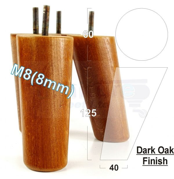 4x ANGLED WOODEN SETTEE LEGS 125mm High SOFA FURNITURE REPLACEMENT FEET M8(8mm) - Image 17