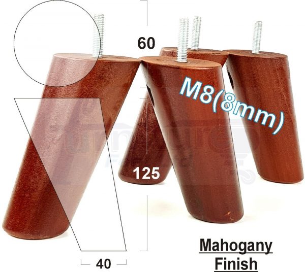 4x ANGLED WOODEN SETTEE LEGS 125mm High SOFA FURNITURE REPLACEMENT FEET M8(8mm) - Image 23