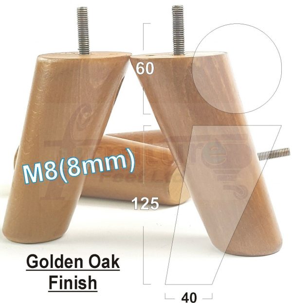 4x ANGLED WOODEN SETTEE LEGS 125mm High SOFA FURNITURE REPLACEMENT FEET M8(8mm) - Image 21