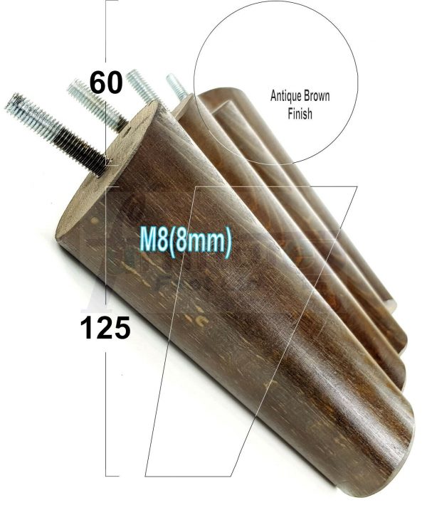 4x ANGLED WOODEN SETTEE LEGS 125mm High SOFA FURNITURE REPLACEMENT FEET M8(8mm) - Image 13