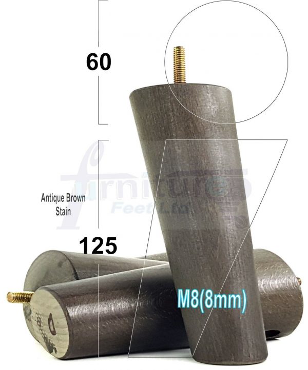 4x ANGLED WOODEN SETTEE LEGS 125mm High SOFA FURNITURE REPLACEMENT FEET M8(8mm) - Image 14