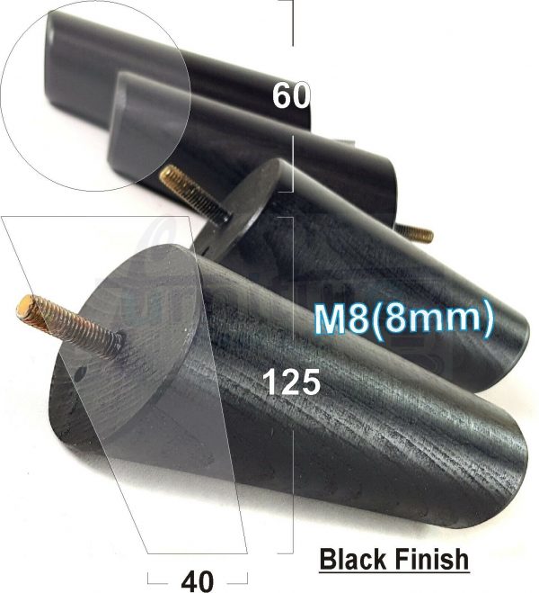 4x ANGLED WOODEN SETTEE LEGS 125mm High SOFA FURNITURE REPLACEMENT FEET M8(8mm) - Image 15