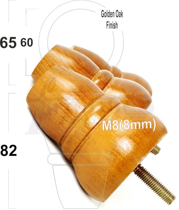 4x REPLACEMENT WOOD FURNITURE SOFA LEGS M8(8mm) CHAIR - SETTEE FEET 82mm HIGH - Image 22