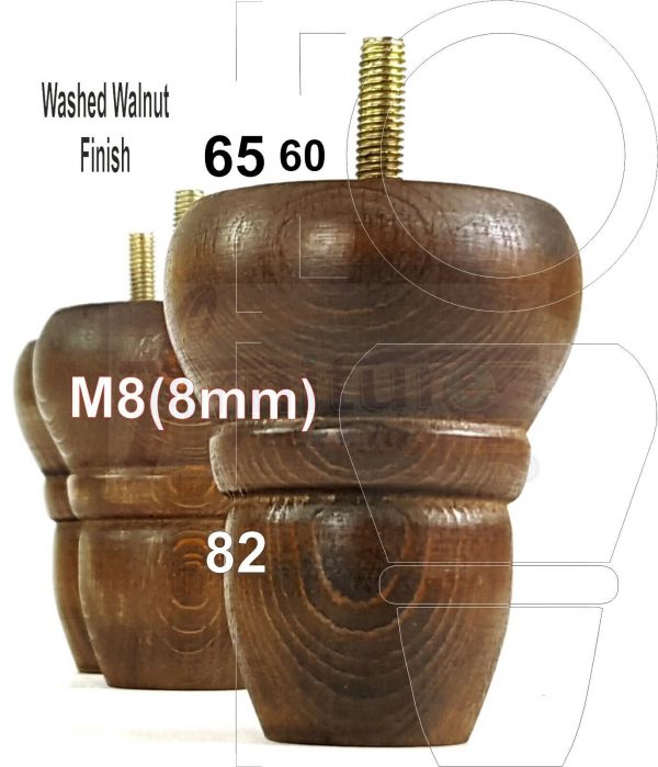 4x REPLACEMENT WOOD FURNITURE SOFA LEGS M8(8mm) CHAIR - SETTEE FEET 82mm HIGH - Image 20