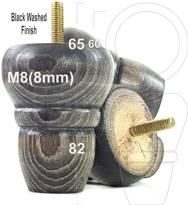 4x REPLACEMENT WOOD FURNITURE SOFA LEGS M8(8mm) CHAIR - SETTEE FEET 82mm HIGH - Image 16