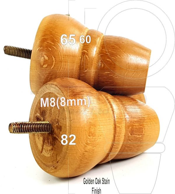 4x REPLACEMENT WOOD FURNITURE SOFA LEGS M8(8mm) CHAIR - SETTEE FEET 82mm HIGH - Image 23