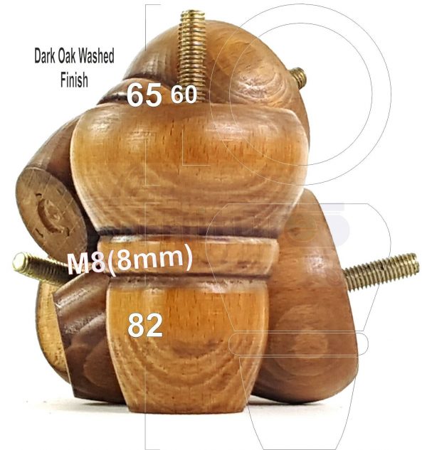 4x REPLACEMENT WOOD FURNITURE SOFA LEGS M8(8mm) CHAIR - SETTEE FEET 82mm HIGH - Image 19