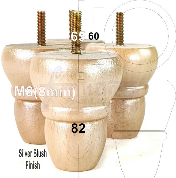 4x REPLACEMENT WOOD FURNITURE SOFA LEGS M8(8mm) CHAIR - SETTEE FEET 82mm HIGH - Image 17