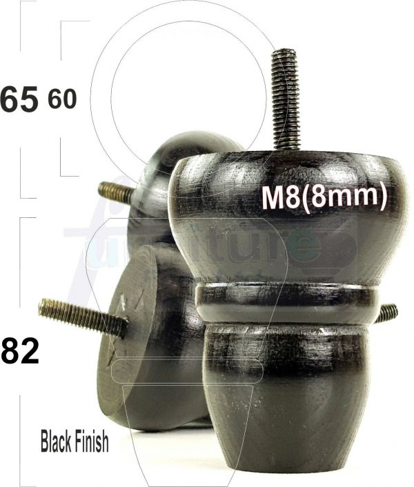 4x REPLACEMENT WOOD FURNITURE SOFA LEGS M8(8mm) CHAIR - SETTEE FEET 82mm HIGH - Image 15