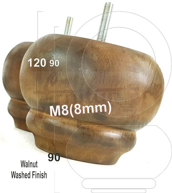 4x SOLID WOODEN FURNITURE LEGS M8(8mm) CHAIR REPLACEMENT BUN FEET 90mm HIGH - Image 15