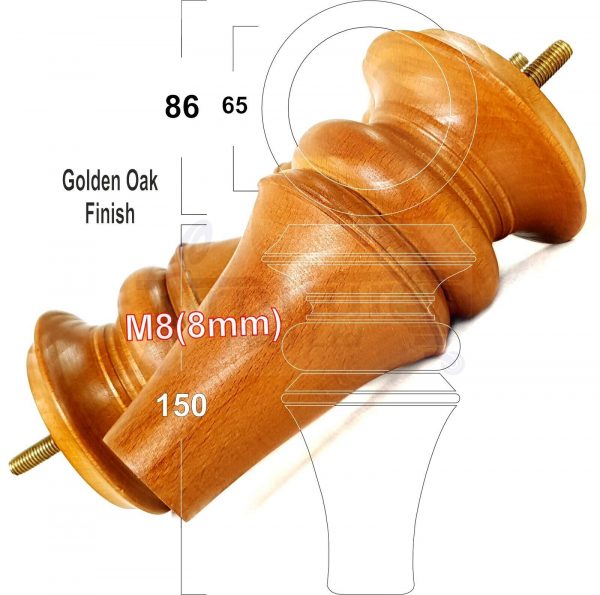4x WOOD REPLACEMENT FURNITURE CHAIR LEGS M8(8mm) SOFA - SETTEE FEET 150mm HIGH - Image 21