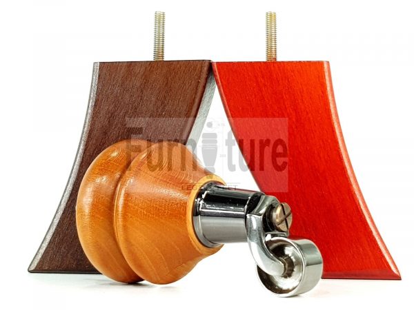2x Wood Furniture Castor Legs & 2x Curved M8 Replacement Feet Chairs Sofa 140mm - Image 4