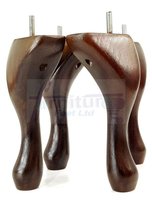 4 Replacement Queen Anne Legs Settee Furniture Feet 150mm High Sofa Chair Bed M8 - Image 4