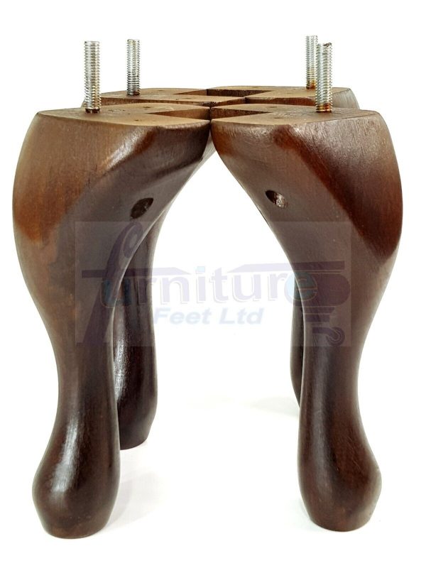 4 Replacement Queen Anne Legs Settee Furniture Feet 150mm High Sofa Chair Bed M8 - Image 5