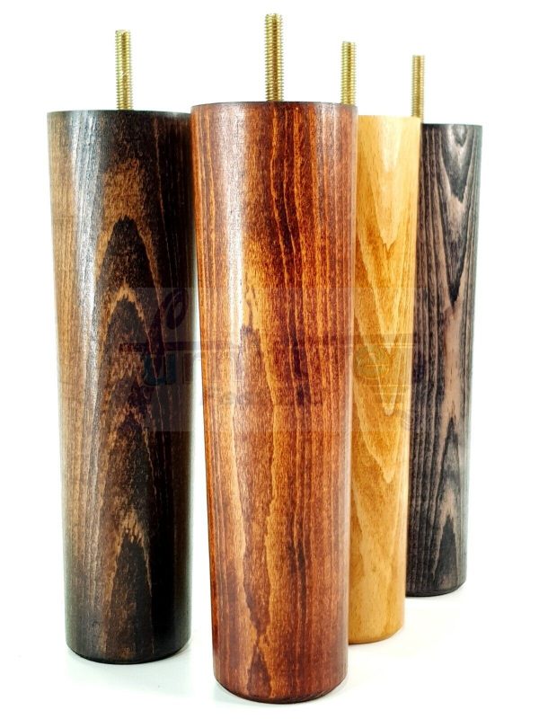 4 Round Wooden Chair Legs 230mm High Replacement Furniture Feet Sofa Cabinets M8 - Image 3