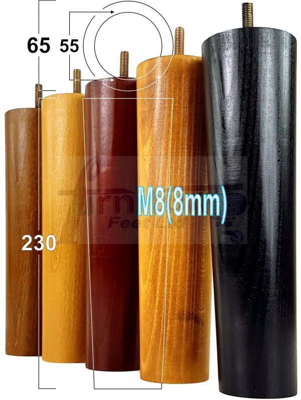 4 Round Wooden Chair Legs 230mm High Replacement Furniture Feet Sofa Cabinets M8 - Image 8