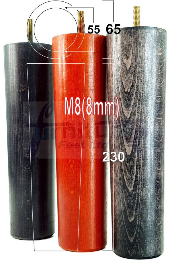 4 Round Wooden Chair Legs 230mm High Replacement Furniture Feet Sofa Cabinets M8 - Image 9