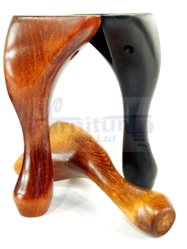 4 Wooden Traditional Queen Anne Furniture Legs 250mm Sofa Chair Beds (Self-Fix) - Image 7