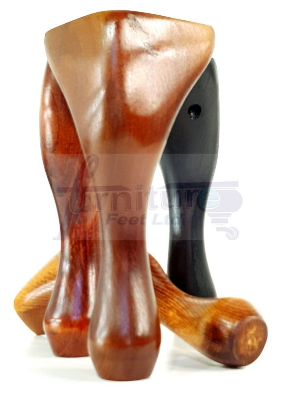 4 Wooden Traditional Queen Anne Furniture Legs 250mm Sofa Chair Beds (Self-Fix) - Image 8