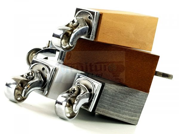 4x CHROME CASTOR LEGS 175mm High CHAIR REPLACEMENT SETTEE FURNITURE FEET M8(8mm) - Image 5