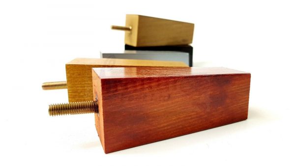 4x REPLACEMENT BLOCK WOOD SETTEE LEGS 100mm High SOFA FURNITURE FEET M8(8mm) - Image 4