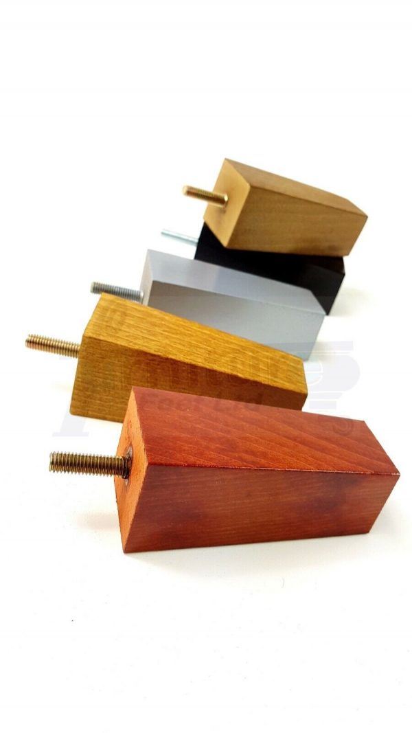 4x REPLACEMENT BLOCK WOOD SETTEE LEGS 100mm High SOFA FURNITURE FEET M8(8mm) - Image 6
