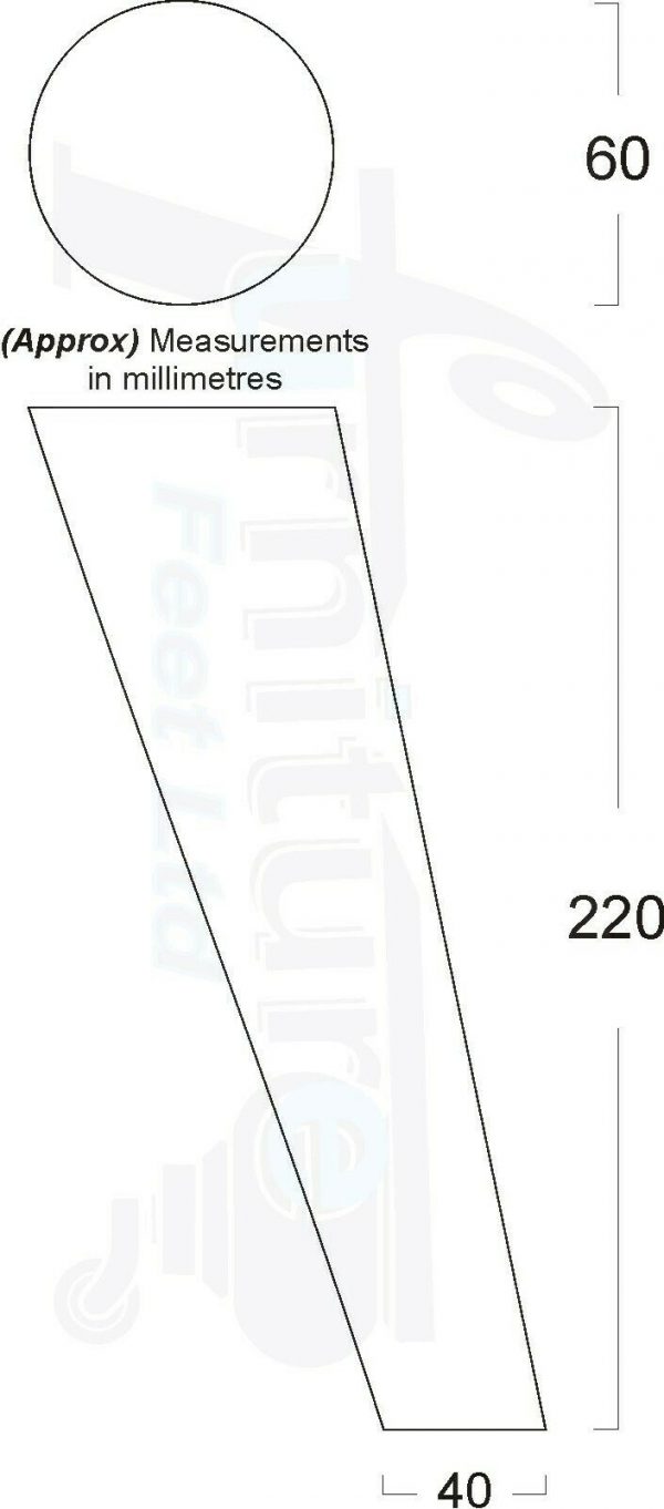 4x SOLID WOOD ANGLED SETTEE LEGS 220mm High FURNITURE REPLACEMENT FEET M8(8mm) - Image 3