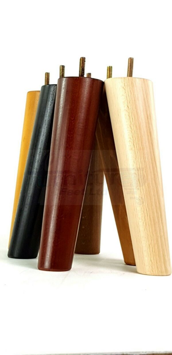 4x SOLID WOOD ANGLED SETTEE LEGS 220mm High FURNITURE REPLACEMENT FEET M8(8mm) - Image 4