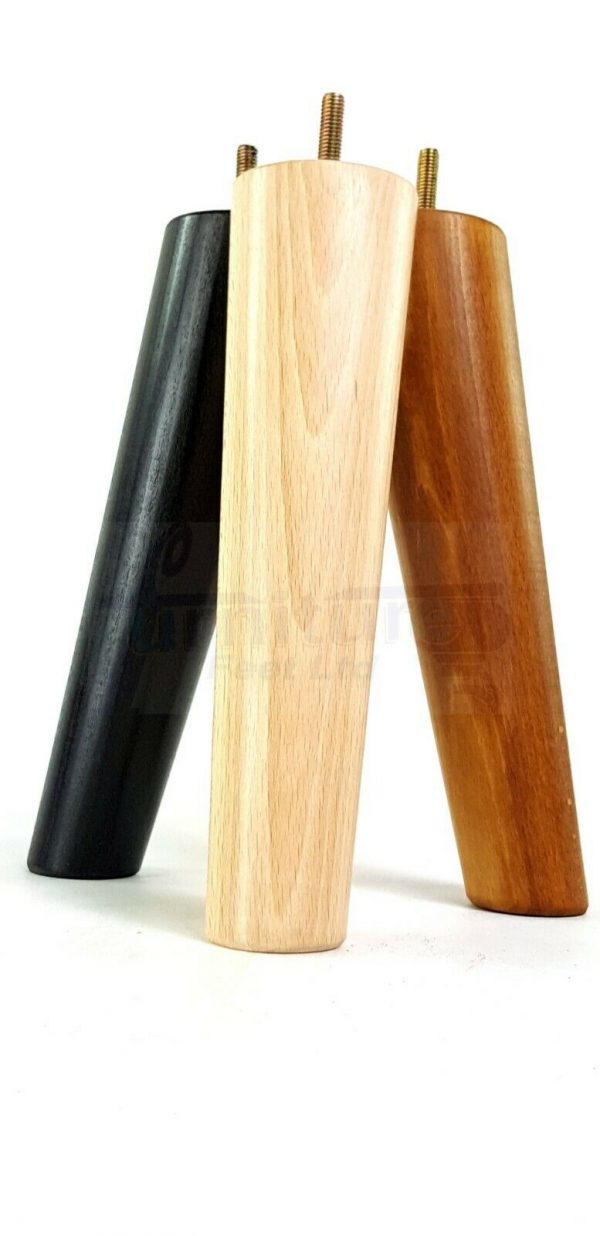 4x SOLID WOOD ANGLED SETTEE LEGS 220mm High FURNITURE REPLACEMENT FEET M8(8mm) - Image 6