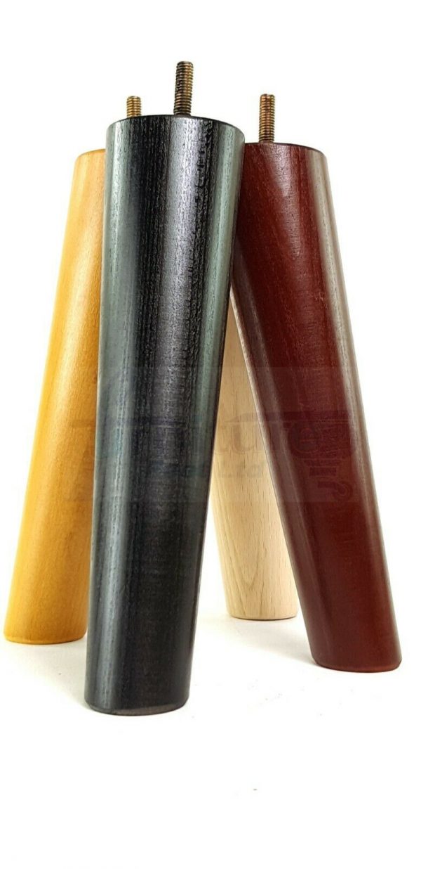 4x SOLID WOOD ANGLED SETTEE LEGS 220mm High FURNITURE REPLACEMENT FEET M8(8mm) - Image 8