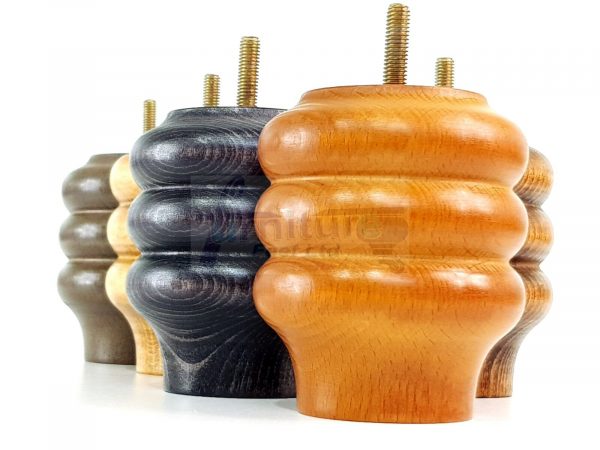 4x Solid Wood Turned Furniture Feet Sofa Legs 100mm High for Chairs, Settees M8 - Image 5
