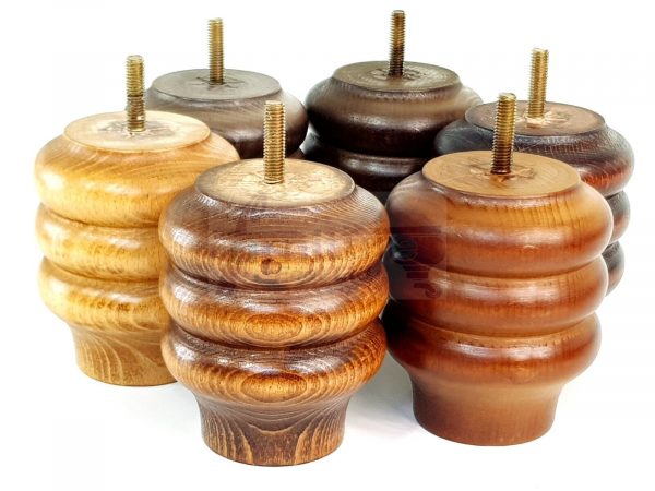 4x Solid Wood Turned Furniture Feet Sofa Legs 100mm High for Chairs, Settees M8 - Image 9
