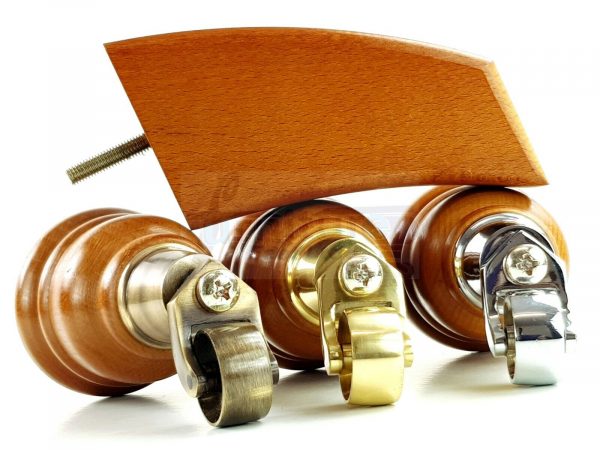 4x TURNED WOODEN CASTOR LEGS 165mm High CHAIR REPLACEMENT FURNITURE FEET M8(8mm) - Image 8