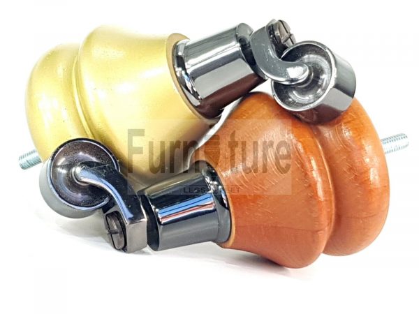 4x Turned Wood Furniture Castor Leg M8 Replacement Feet Chairs Settee Sofa 140mm - Image 5