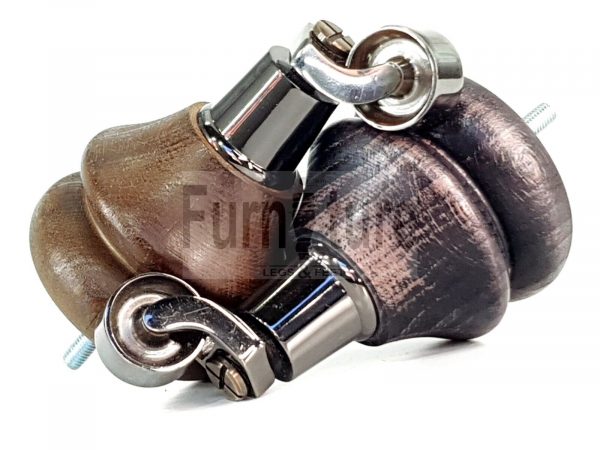 4x Turned Wood Furniture Castor Leg M8 Replacement Feet Chairs Settee Sofa 140mm - Image 7