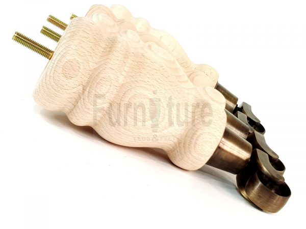 4x Turned Wood Furniture Castor Leg M8 Replacement Feet Chairs Stools Sofa 200mm - Image 5