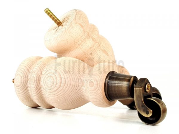 4x Turned Wood Furniture Castor Leg M8 Replacement Feet Chairs Stools Sofa 200mm - Image 9
