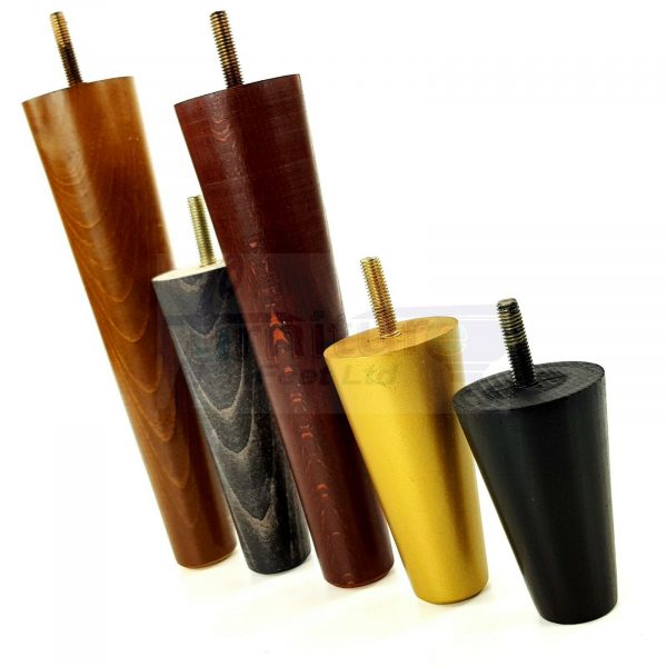 4x WOOD REPLACEMENT FURNITURE CHAIR LEG M8(8mm) TAPERED SETTEE FEET 180mm HIGH - Image 12