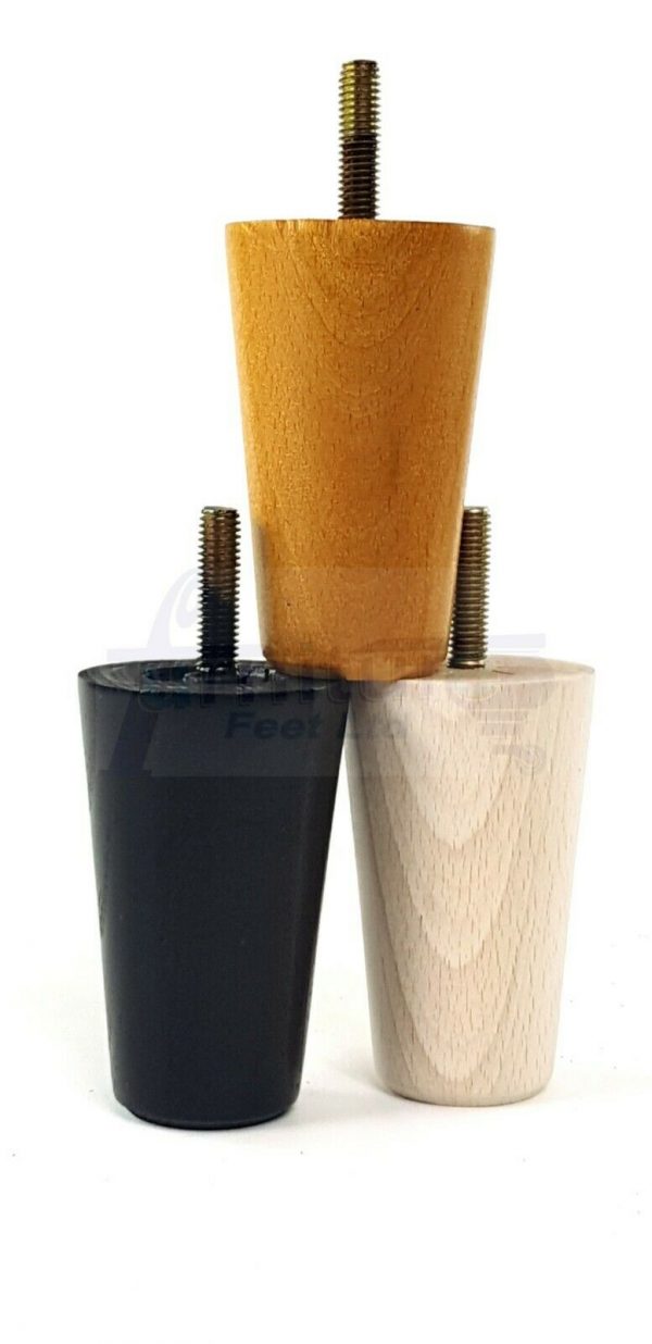 4x WOOD REPLACEMENT FURNITURE CHAIR LEGS M8(8mm) SOFA - SETTEE FEET 80mm HIGH - Image 8