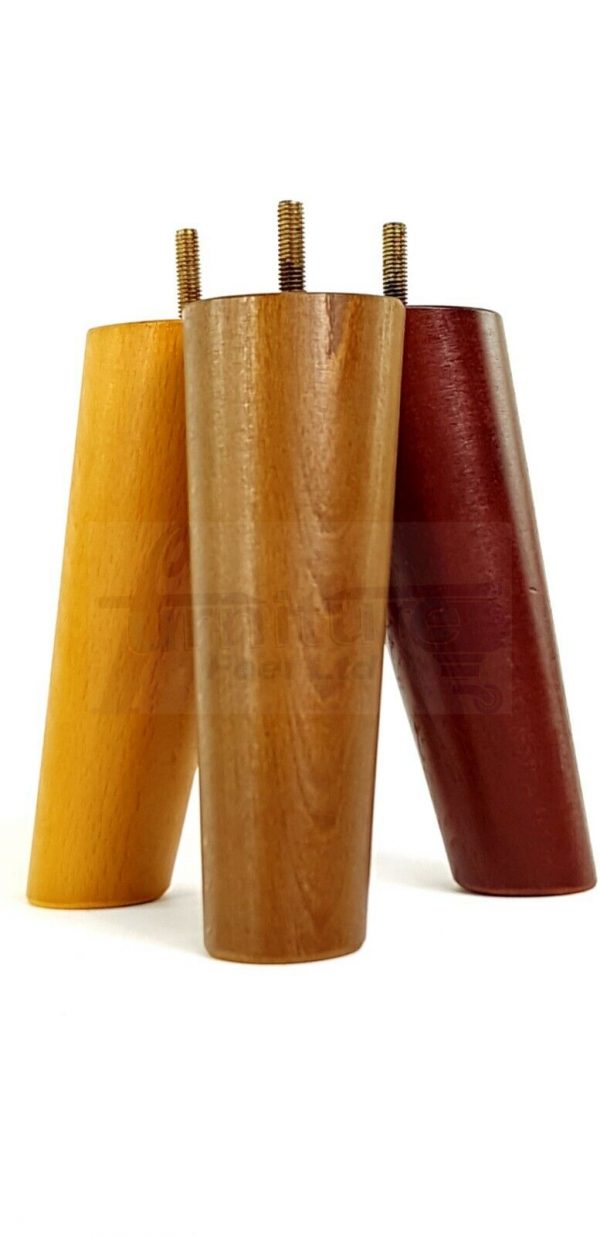 4x WOODEN ANGLED SOFA LEGS 180mm High CHAIR FURNITURE REPLACEMENT FEET M8(8mm) - Image 4