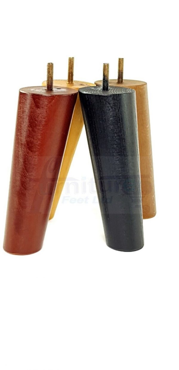4x WOODEN ANGLED SOFA LEGS 180mm High CHAIR FURNITURE REPLACEMENT FEET M8(8mm) - Image 7