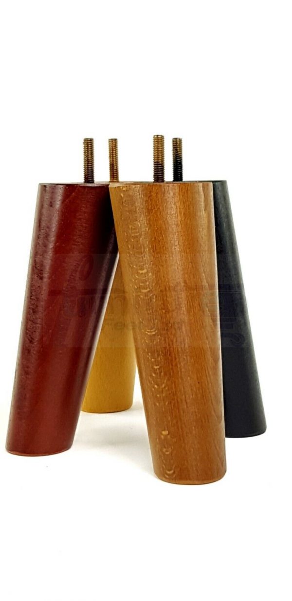 4x WOODEN ANGLED SOFA LEGS 180mm High CHAIR FURNITURE REPLACEMENT FEET M8(8mm) - Image 8
