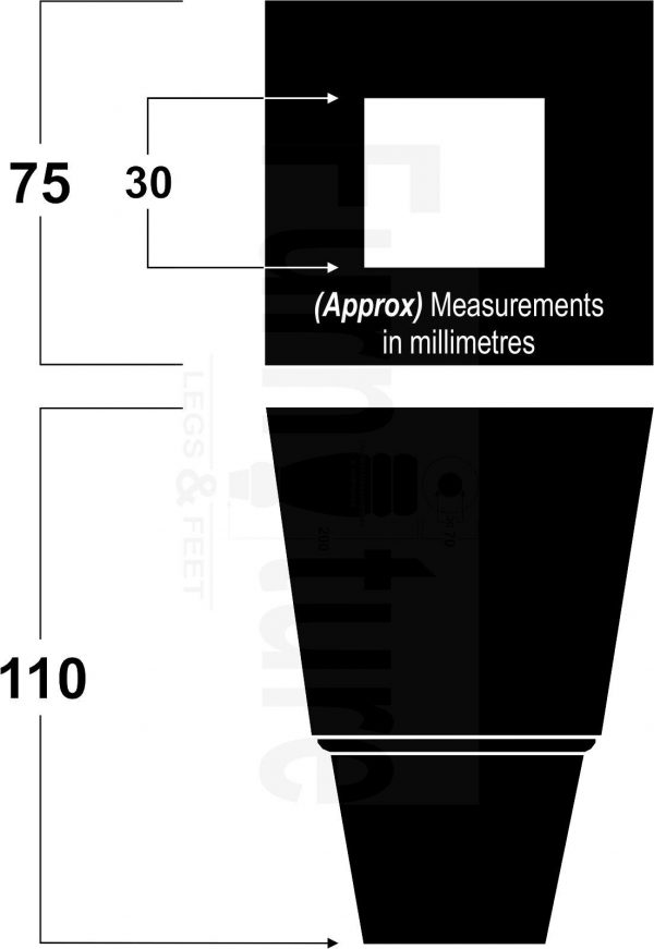 4x Wood Furniture Sofa Leg M8 Replacement Chair, Settee Feet & Slipper Cup 110mm - Image 3