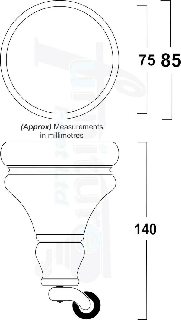 SOLID WOODEN BRASS CASTOR FURNITURE CHAIR LEGS M8(8mm) SOFA FEET 140mm HIGH - Image 3