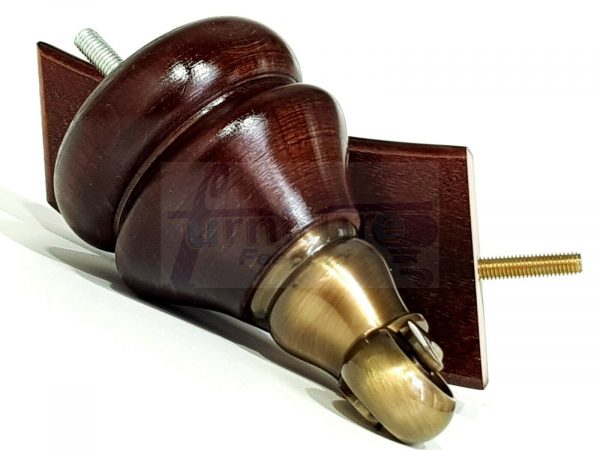 SOLID WOODEN BRASS CASTOR FURNITURE CHAIR LEGS M8(8mm) SOFA FEET 140mm HIGH - Image 9