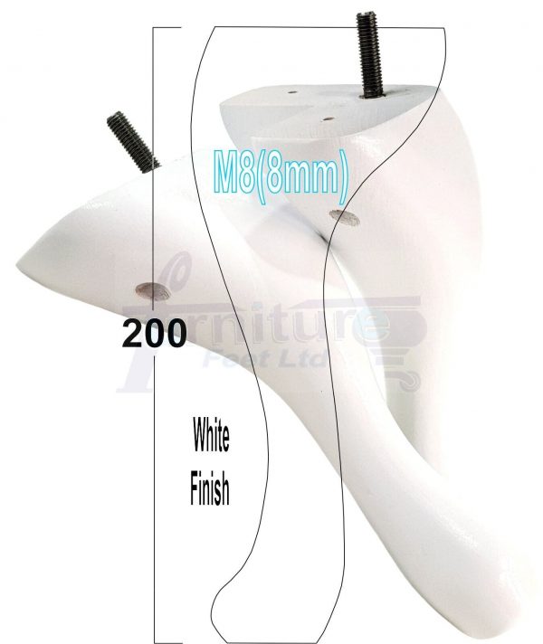 4 Queen Anne Wood Chair Legs 200mm High Replacement Furniture Feet Sofas M8(8mm) - Image 18