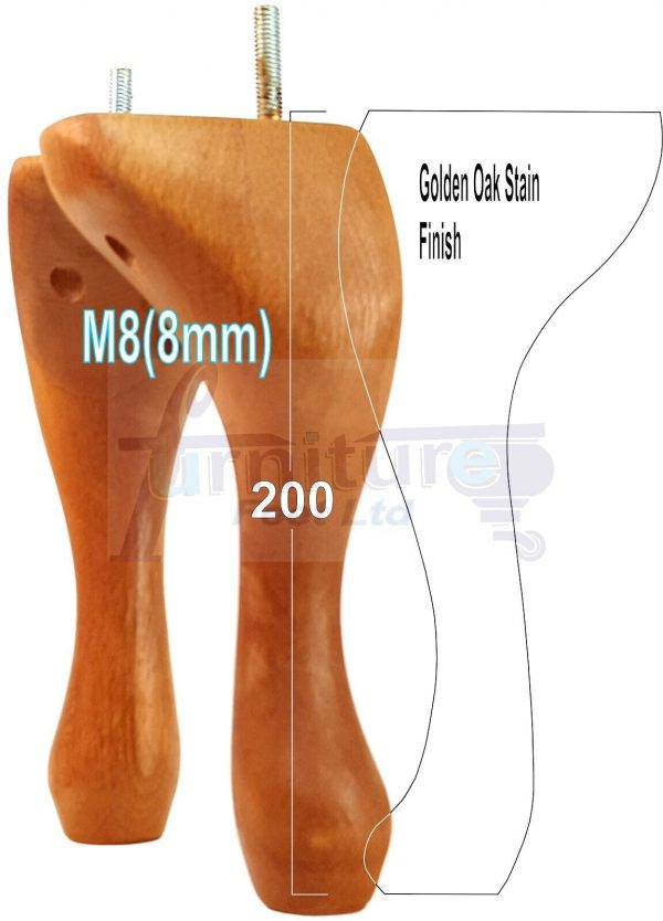 4 Queen Anne Wood Chair Legs 200mm High Replacement Furniture Feet Sofas M8(8mm) - Image 25