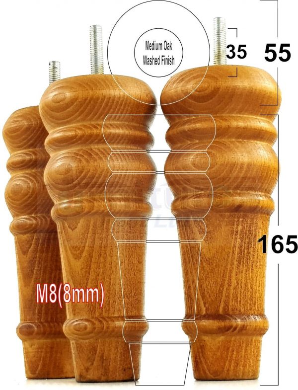 4 Round Wooden Chair Legs 170mm High Replacement Furniture Feet Sofa Cabinets M8 - Image 22