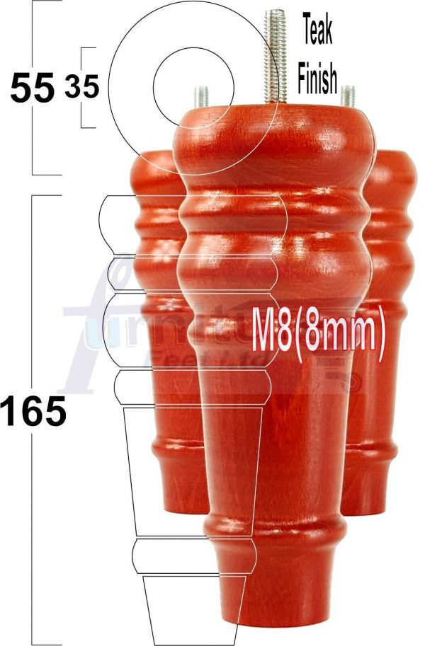 4 Round Wooden Chair Legs 170mm High Replacement Furniture Feet Sofa Cabinets M8 - Image 40