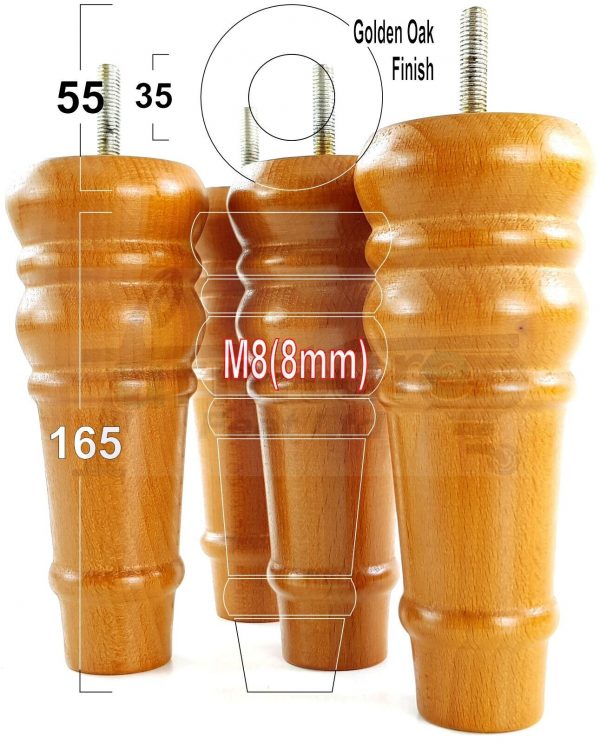 4 Round Wooden Chair Legs 170mm High Replacement Furniture Feet Sofa Cabinets M8 - Image 21